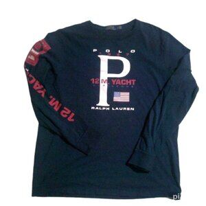 Ralph Lauren Polo Sport T-shirt Crewneck Sailing 12 M Yacht Challenge VNTG SZ L